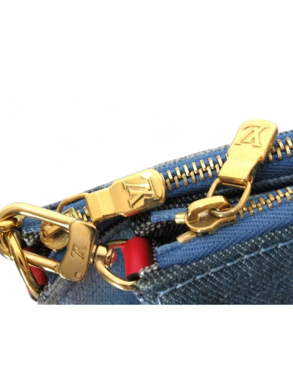 Louis Vuitton Multi Pochette Accessoires Monogram Denim Patchwork FULL SET